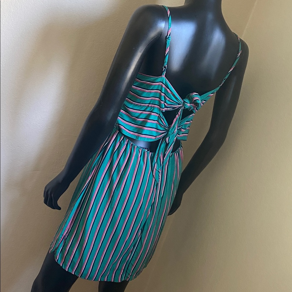 FAVLUX Kawaii Cute Striped Teal Pink Blue White Sundress - Picture 7 of 14